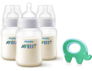 Набор: бутылочки (260 мл, 1мес+, 3 шт) + прорезыватель Philips Avent