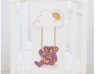 Кровать детская К-2002-30 "Жаклин" декор Мишка на качелях сиреневый